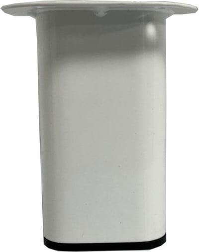 FLE - Stalen meubelpoot wit ovaal 5 bij 2,5 cm en hoogte 9,5 cm