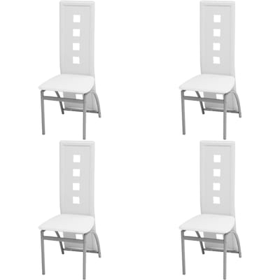 vidaXL - Eetkamerstoelen - 4 - st - kunstleer - wit
