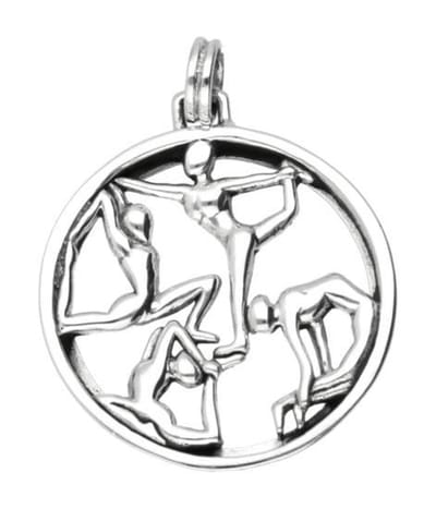 Zilveren Yoga in ring kettinghanger