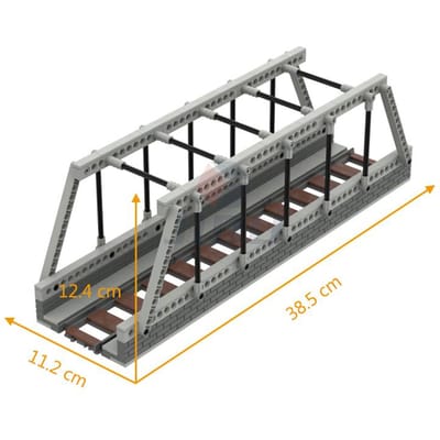 264 Stuks MOC Treinbaan Brug Model Set Compatibel 53401 City Trein Bouwstenen DIY Speelgoed Spoorweg Viaduct