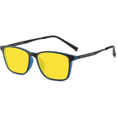 Ultralichte TR90 Sportzonnebril Unisex Blauwlichtblokkerend Nachtzichtbril Heren Dames Vintage Vierkante Zonnebril yellow