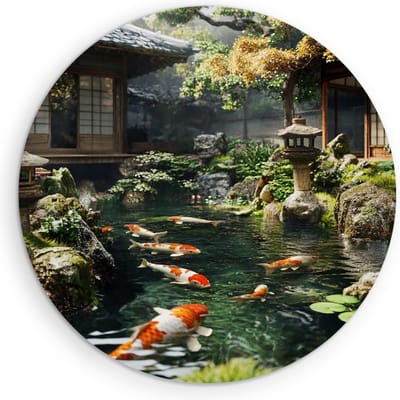 Saammp Muurcirkel Hout - Natuur - nederland - Bos - landschappen - Ø 90 - Wandcirkel - Wanddecoratie Cirkel - Muurdecoratie Woonkamer - Slaapkamer decoratie - Rond Schilderij