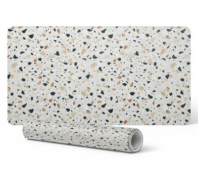Antislip bureauonderlegger met terrazzo-patroon, klassiek patroon, 90x45 cm