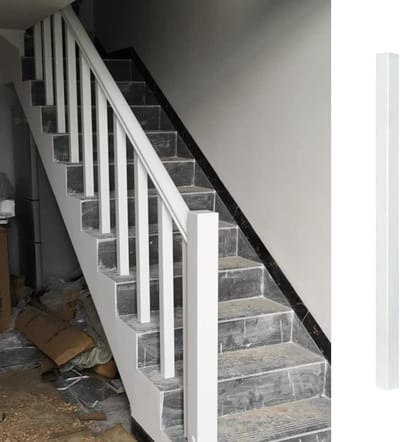 Trapleuningkolom - Hekpaal Baluster - Binnen en buiten - Hout met glad oppervlak - 85 cm - Wit