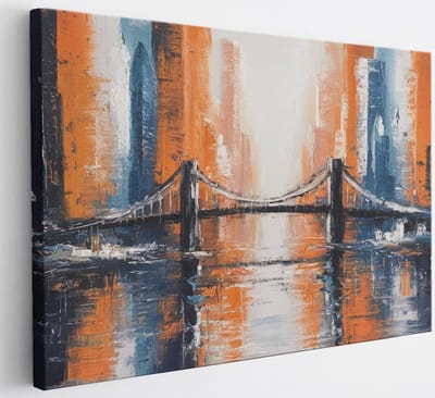 Saammp Canvas Schilderij - Brug - Abstract - 30x20 - Foto op canvas - Wanddecoratie - Muurdecoratie Woonkamer - Slaapkamer decoratie - Canvas Print