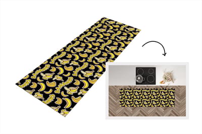 Keukenloper - Loper keuken - Banaan - Patronen - Fruit - 150x50 cm - Keukenloper vinyl