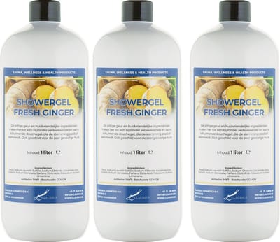Douchegel Fresh Ginger 1 liter - set van 3 stuks - showergel