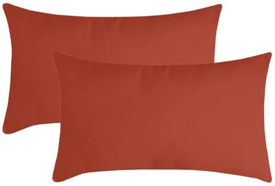 Stof Textile sierkussen Nelson - 2x - terracotta - 30 x 50 cm - bank kussens - zitkussens - binnen/buiten - polyester