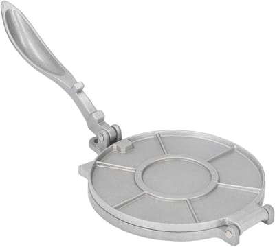 Tortillapers - Quesadilla Maker - Plat Deeg Maken - Mechanische Hefboomwerking - 195 cm Diameter - Zilver