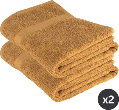 TISECO HOME STUDIO - Douchelaken RIVA - SET/2 - 100% katoen - 450 g/m² - 100% katoen - superzacht en zeer absorberend - 100x150 cm - Camel