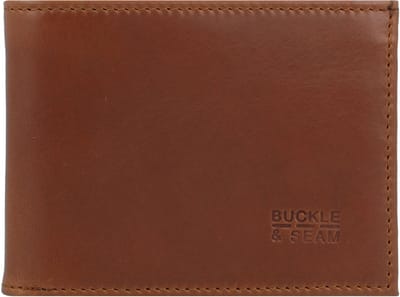 Buckle & Seam Rekeningportefeuille Leer 11,5 cm - Jongens - Horizontaal - brown