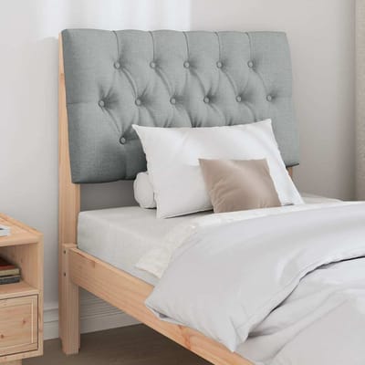 vidaXL - Gestoffeerd - hoofdbord - Lichtgrijs - 80 - cm - Massief - grenenhout