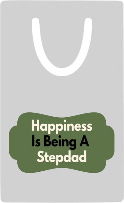 Hacebo® - happiness is being a stepdad metalen boekenlegger - Papa - de liefste stiefvader - vader cadeautjes - vaderdag - verjaardag - geschenk - kado Bladwijzer boekenleggers - 7.6 cm x 5cm