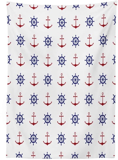 ABAKUHAUS Leven op zee Tafelkleed – Satijn 140x200 cm marineblauw robijn