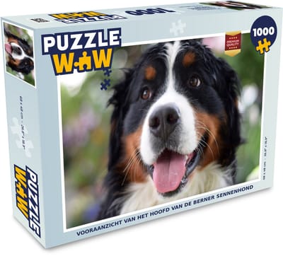 Puzzel Vooraanzicht van het hoofd van de Berner Sennenhond - Legpuzzel - Puzzel 1000 stukjes volwassenen