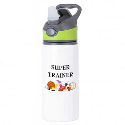 Hacebo® - Super trainer waterfles met rietje groen - Sport - coach - balsport - Trainer - geschenk - verjaardag - love gift - water fles - 650ML
