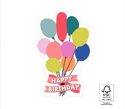 20x Stickers Ballon happy Birthday XL - verjaardag - sluitzegel - 55x85mm - kinderfeesteje
