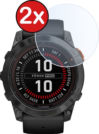 Screenprotector - 2 Stuks - Geschikt voor Garmin Fenix 7 Pro - Sterk & Shockproof - Tempered Glass - Gehard Glas - Beschermglas Screen Cover - Bescherm Protector voor Smartwatch