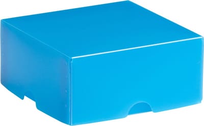 Cadeauverpakking klein vierkant, 8x8x4cm BLAUW (10 stuks)