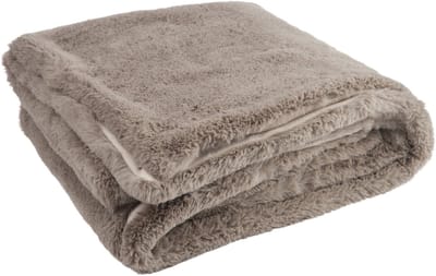 J-Line plaid Cutie - fleece deken – polyester – muisgrijs - 180 x 130 cm