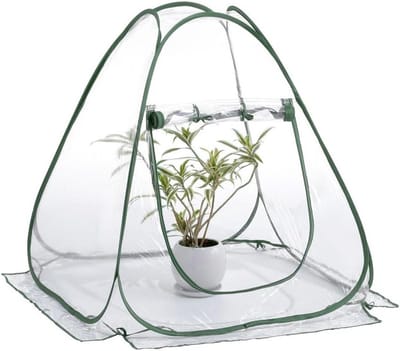 Mini Kweekkas - Plantenkas Tuinhuis - Planten Beschermen - Draagbaar PVC Pop-Up - 23 x 23 x 6 cm - Groen