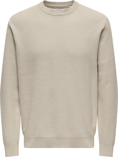 Only & Sons Trui Onsmorgan 12 Structure Crew Knit No 22033297 Silver Linning/ Cloud Dancer Mannen Maat - S