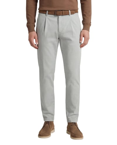 Gardeur Pantalon katoen grijs flatfront effen