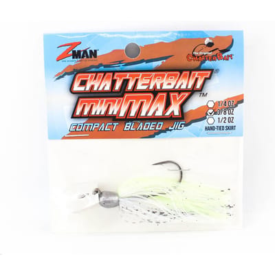 Zman Chatterbait Mini Max Zinkend Kunstaas 3/8 Oz Spot Remover (8903) white