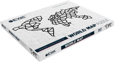 Houten Wereldkaart Puzzel - Decoratieve Wanddecoratie voor Thuis