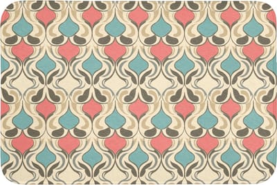 Badmat 90x60 cm - Antislip - Barok - Retro - Kleurrijk - Badmatten voor badkamer - Badkamermat - Douchemat - Badkamer mat