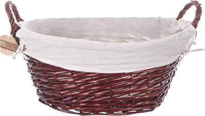 CM Cadeaumand - met handvaten - bruin hout - 58 x 45 x 32 cm - rietenmand