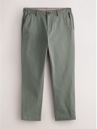 Next - Heren - N. Premium nette chino van een mix van katoen en TENCEL™-lyocell met comfortabele tailleband en aansluitende pasvorm - Groen