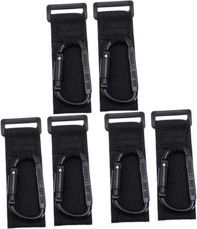 Kinderwagen Haken - Tashouder Clip - Extra Draagruimte - Verstelbare Riem - 6 Stuks - Zwart