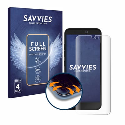 Savvies - Screenprotector voor Fairphone 3 Plus - Folie Beschermfolie transparant volledig dekking 4 Stuks