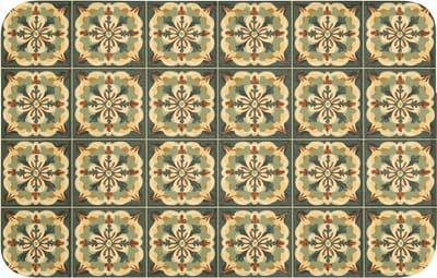 WC mat 80x50 cm - Antislip - Ornament - Patroon - Groen - Toiletmat - Vloermat - Douchemat - Toilet tapijt - Toiletmatten