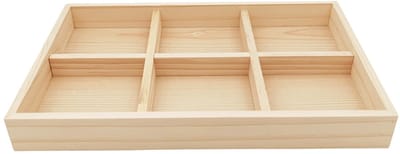 6 Compartimenten Houten Opbergverdeler Doos, Diversen Container Desktop Opbergdoos, Sokken Organizer, Ondergoed Opbergkoffer, Houten Display Dienblad voor Thuis en Kantoor