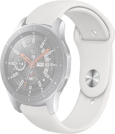 Siliconen bandje - geschikt voor Garmin Venu (2 Plus) / Venu SQ (2) / Vivomove (Style - Sport) / Vivoactive 3 / 5 / 6 / Forerunner 55 / 165 / 245 / 645 / 570 - 42mm - wit