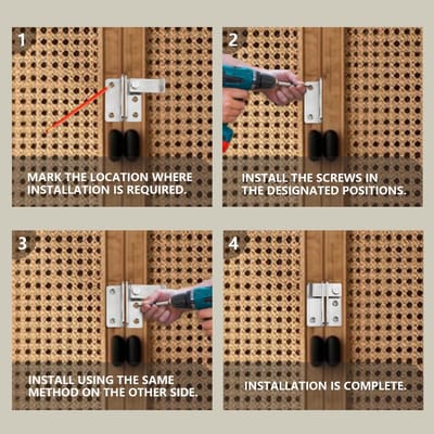 Deurslot Set - Klapslot Beveiliging - Kasten Beveiligen - Roestvrij Staal - 44MM 2 Stuks - Geborsteld