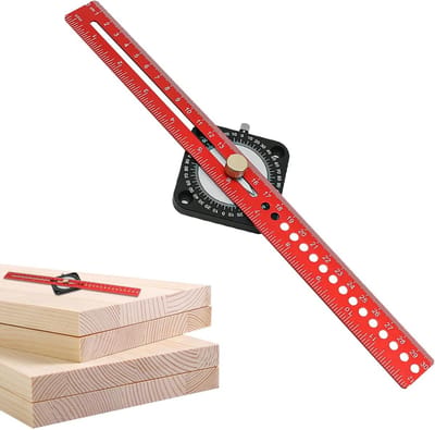 Markeergereedschap - Cirkel Tekenhulp - Houtbewerking Lay-out - 360 Graden Verstelbaar - 30 cm Liniaal - Aluminium