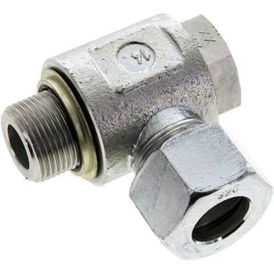 20S & G3/4'' Verzinkt Stalen Swivel Joint Snijringkoppeling Buitendraad 400bar NBR O-ring Draaibaar ISO 8434-1