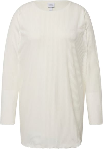 Studio Untold - Dames - Longsleeve ribjersey ronde hals lange mouwen unisex - Off-white - Maat L