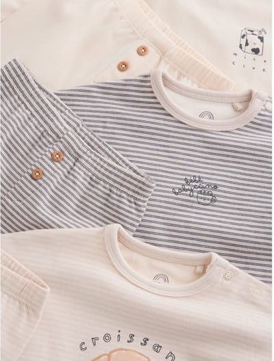 Next - Pasgeboren unisex - 6-delige set voor baby's top & legging - Naturel