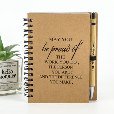 Notitieboek – Schrijfboek – Schrijfblok - Multifunctionele pagina’s - Sleutelhanger RVS - Inclusief pen - Organza Cadeauzakje - LOUZIR