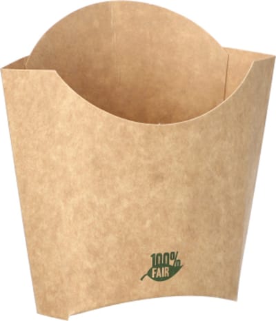 80 Friet Scoops, kraft karton pure 11,2 cm x 8,4 cm x 5,2 cm bruin 100% Fair small