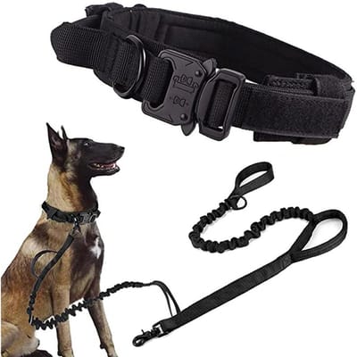 Tactisch Militair Vest voor Huisdieren Buiten Trainingsvest Hondentuig en Lijn Set Met Halsband Voor Middelgrote Grote Honden Duitse Herder (as the picture,XL)