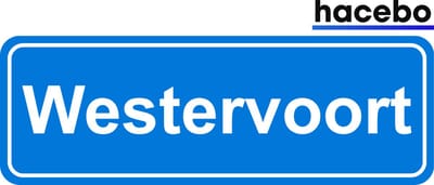 Hacebo - Plaatsnaam Sticker - 29x10 CM - Westervoort sticker - Verkeersborden sticker - grappige cadeaus - Westervoort