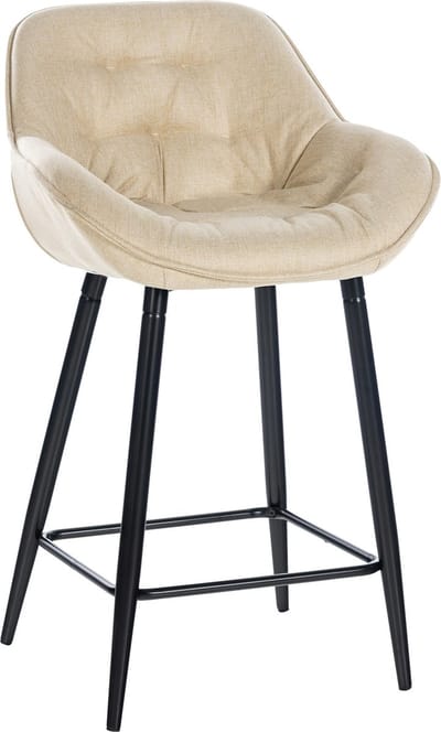 CLP Gibson Barkruk - Met armleuning - Met rugleuning - creme Stof