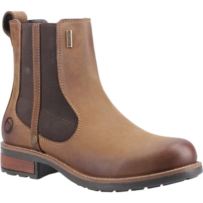 Cotswold Notgrove Leren Damesschoenen Bruine Platte Chelsea Laarzen