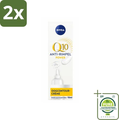 NIVEA - Oogcrème - Q10 POWER - Tegen donkere kringen & rimpels - Voor alle huidtypen - Met Q10 & Creatine - 15 ml - Voordeelverpakking - 2 stuks - NIVEA oogcrème - Oogcontourcrème