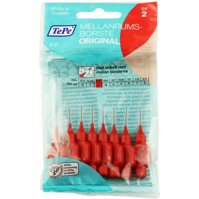 TePe Interdentale Ragers Origineel 0,5 mm Rood – 8 stuksePe Interdentale Ragers Origineel 0,5 mm Rood – 8 stuks